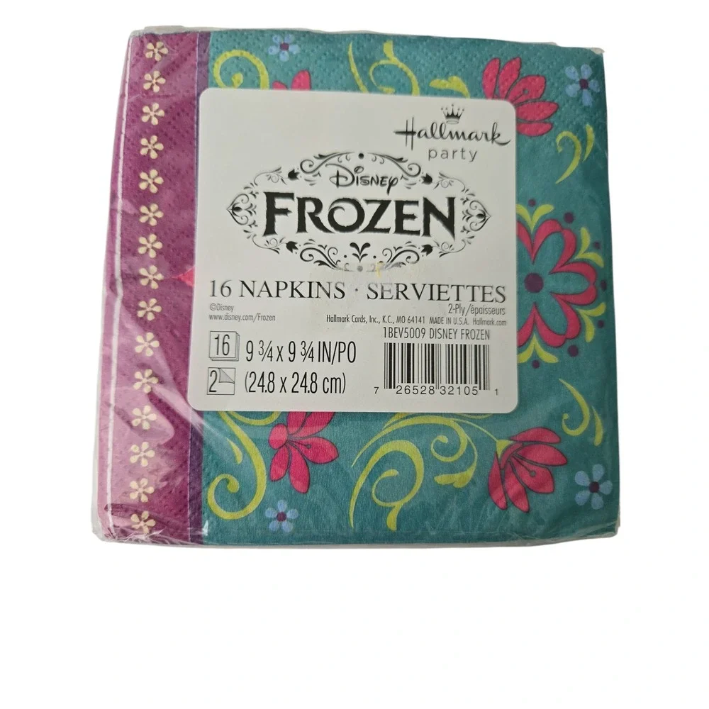 Lot of Disney FROZEN Birthday Party Pack Plates & Napkins‎ For 16 Party Supplies